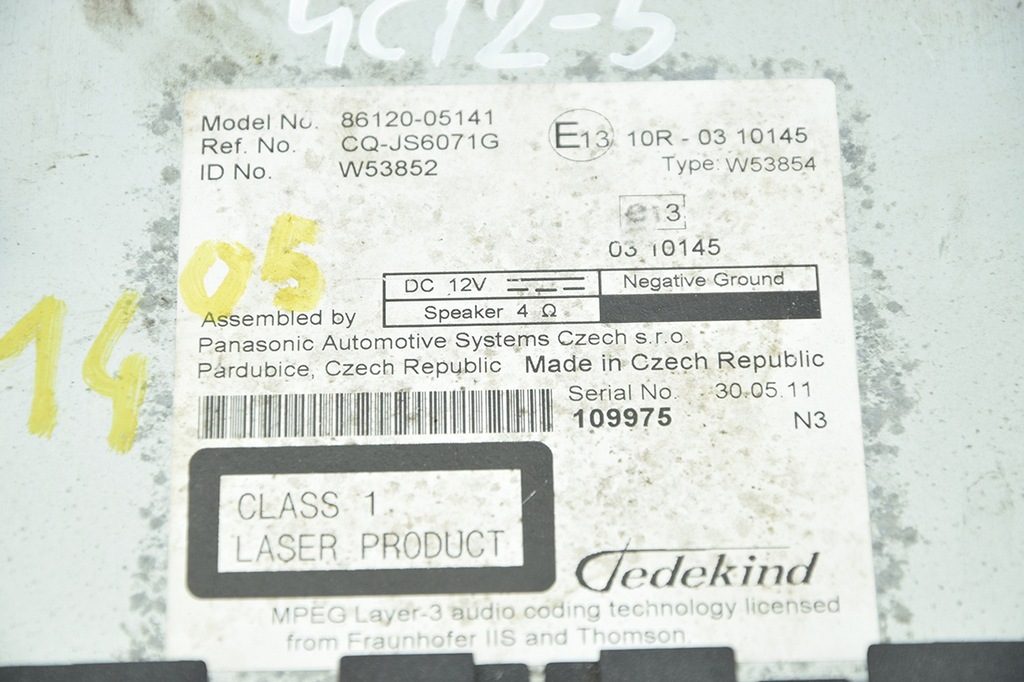 фото №3, Радиопроигрыватель cd toyota avensis t27 31405