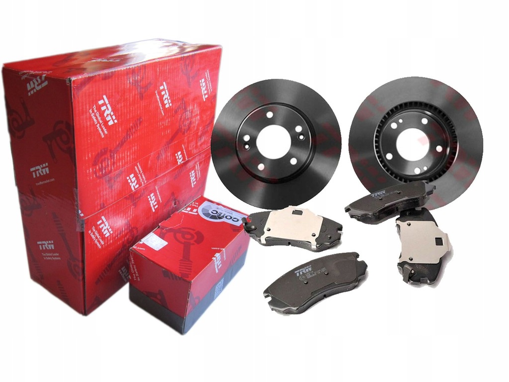 фото №1, Тормозные диски + тормозные колодки trw перед hyundai sonata v 280mm