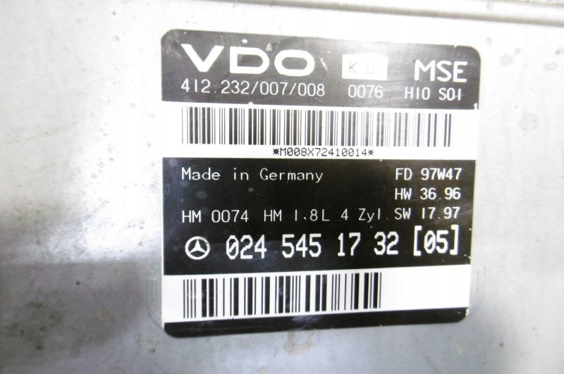 фото №2, W202 бортовий комп'ютер двигуна 1,8 0245451732 + модуль abs