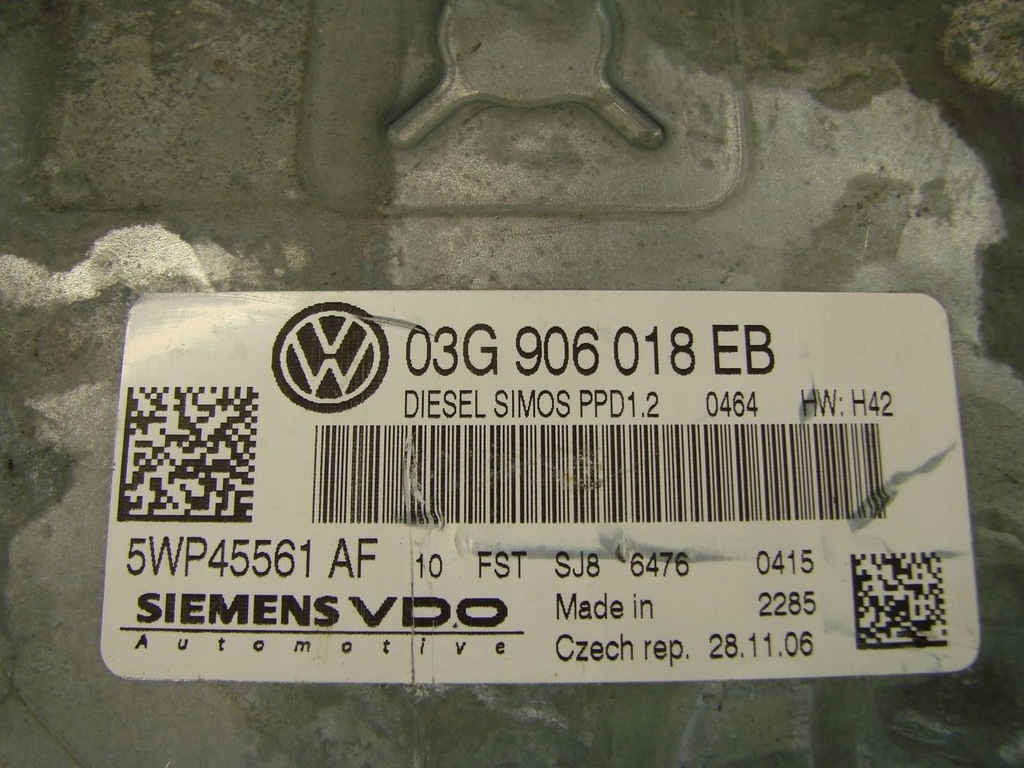 фото №4, Бортовой компьютер двигателя 03g906018eb skoda octavia 2,0 tdi