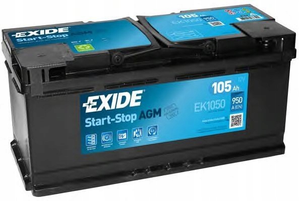 фото №1, Акумулятор 105ah 950a exide ek1050 agm запуск стоп