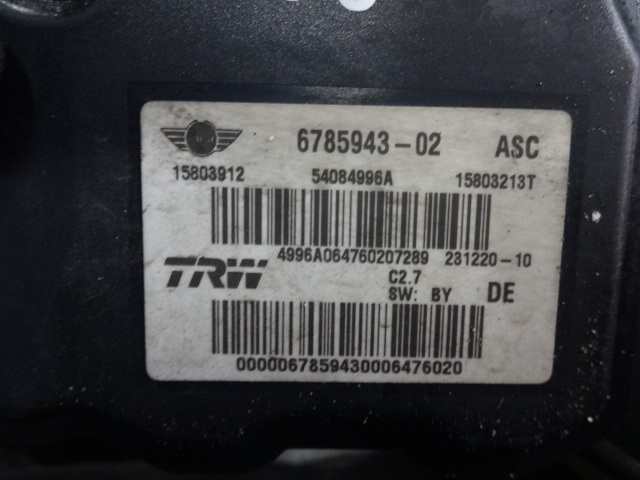 фото №2, Mini cooper r56 06-10r насос тормозная abs 6785943