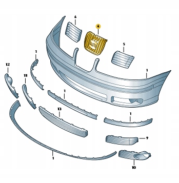 фото №2, Seat alhambra 01-10 решётка радиатора перед решётка радиатора решётка aso