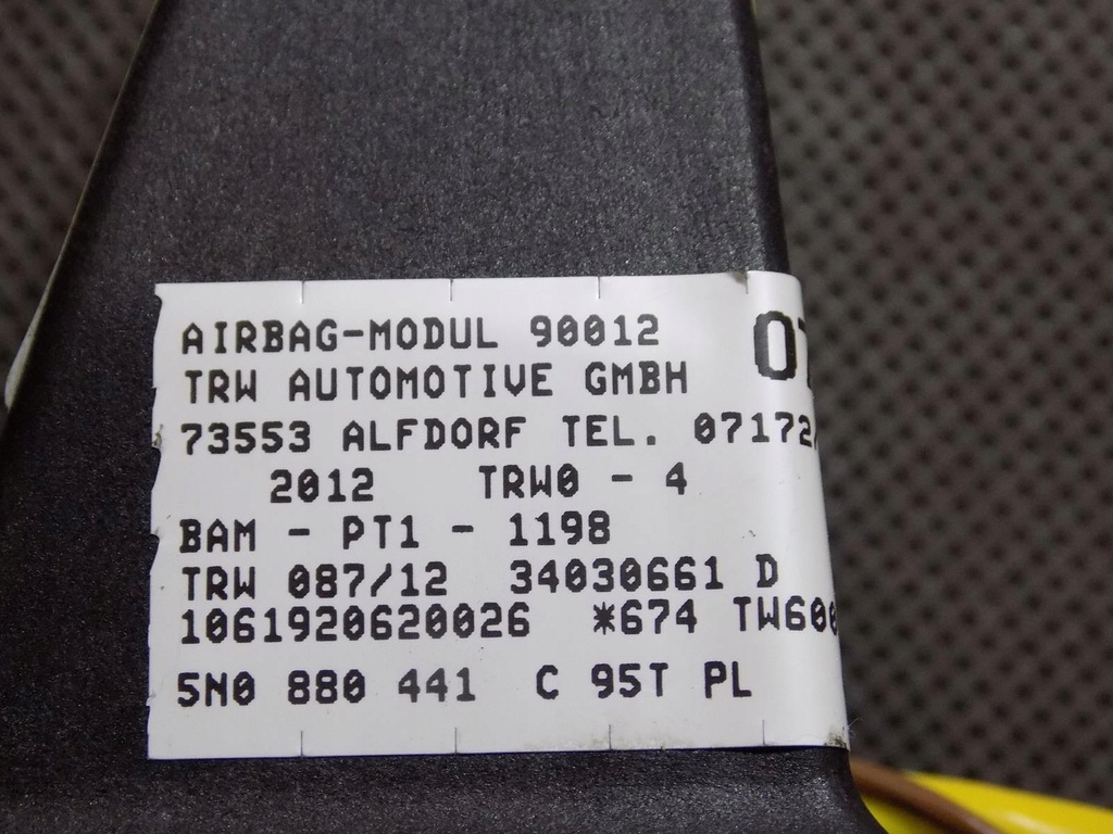 фото №4, Vw tiguan lift подушка подушка безопасности задняя 5n0880441c
