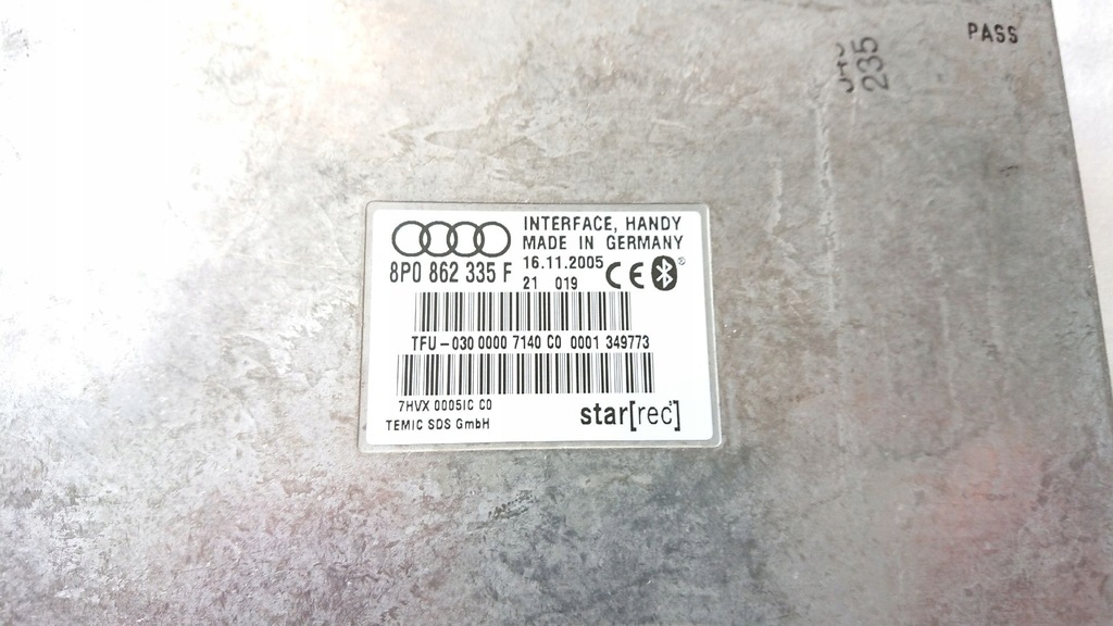 фото №5, Audi a4 b7 a3 8p модуль bluetooth 8p0862335f
