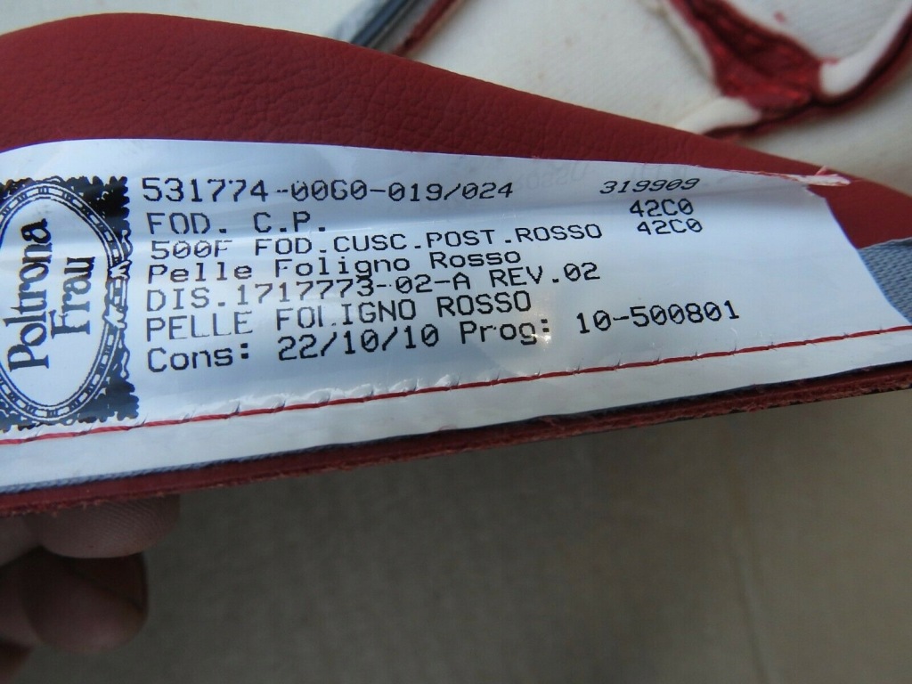 фото №8, Кожа czerwona сиденье сиденье fiat 500 l 07-12