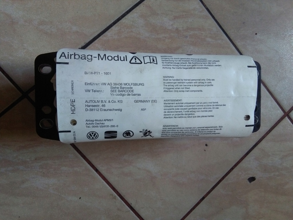 фото №1, Подушка безпеки з панелі пасажира подушка повітряна vw eos