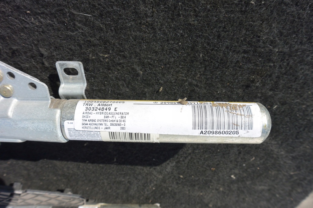 фото №6, Mercedes clk w209 шторка безопасности подушка безопасности правая левая kpl