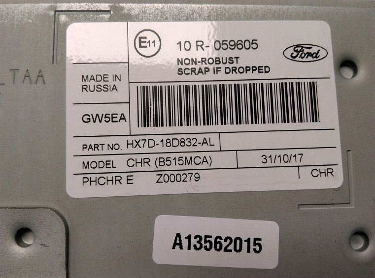 фото №4, Радиопроигрыватель ford оригинальный номер hx7d18d832al