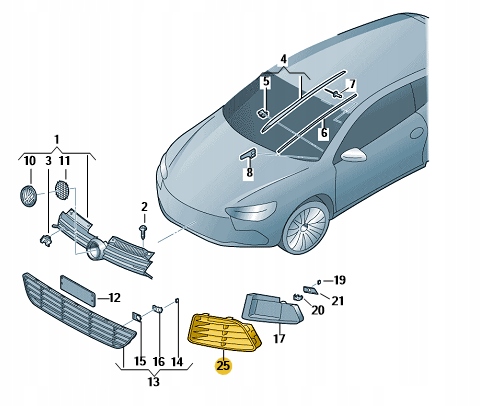 фото №2, Решётка бампера заглушка vw golf vi r20 r правая