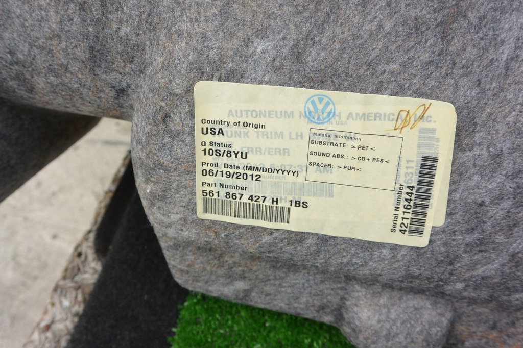 фото №8, Обшивка обивка багажника vw passat b7 b8 usa kpl