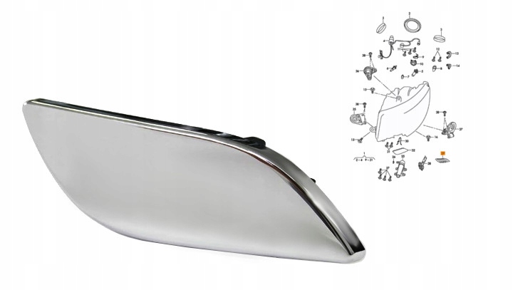 фото №2, Заглушка pod ксенон superb ii левая 3t0955109a хром