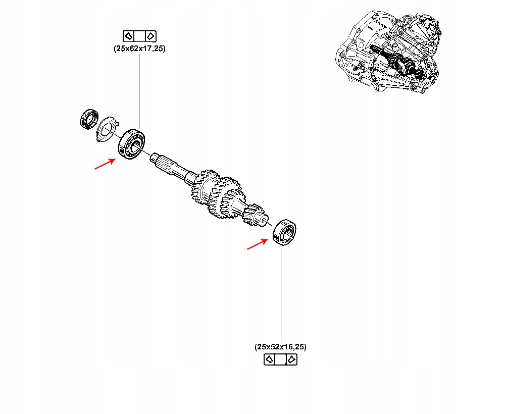 фото №7, Підшипник коробки передач pk6 pf6 opel movano b renault master 2.3