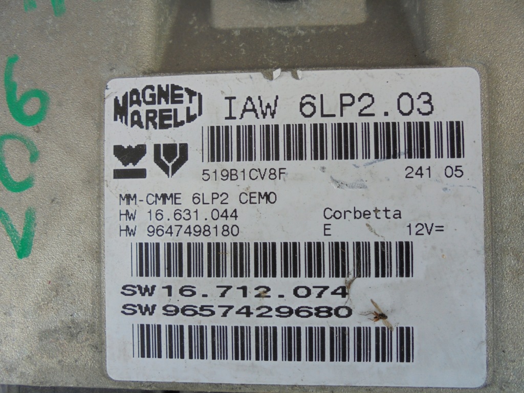 фото №2, 206 бортовий комп'ютер iaw6lp2.03 sw 9657429680