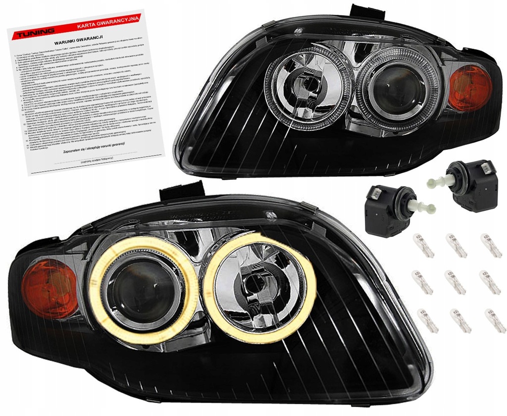 фото №1, Audi a4 b7 8e 04-08 лампы фары black кольца