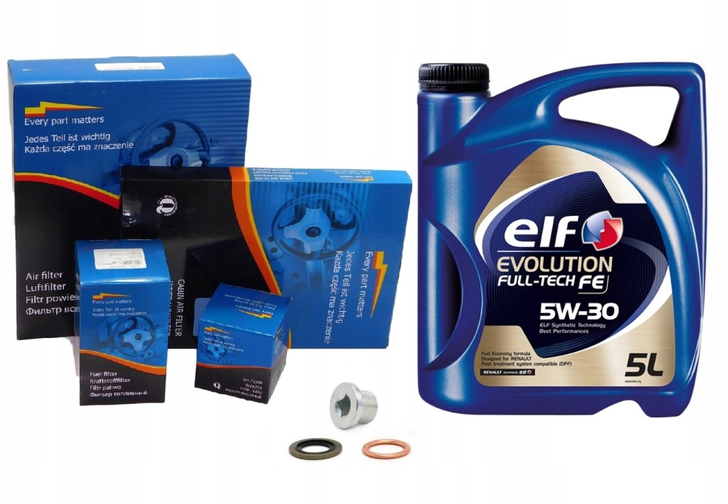 Купити Фільтри x 4 + олія elf 5w30 5l renault megane ii 1.9dci