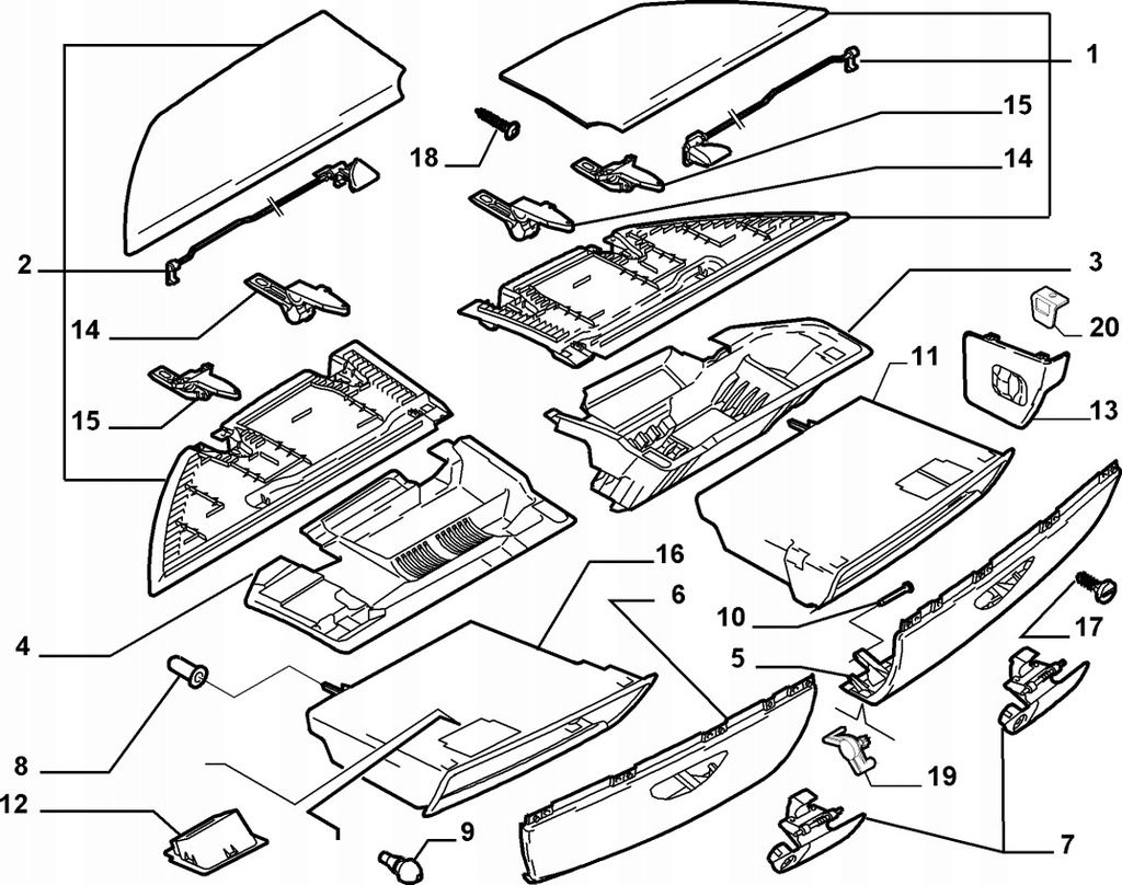 фото №13, Крышка крышка бардачка панели fiat ulysse бежевая