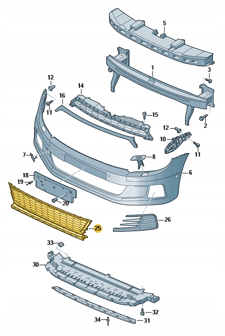 фото №1, Решётка бампера заглушка vw scirocco r20 r средний