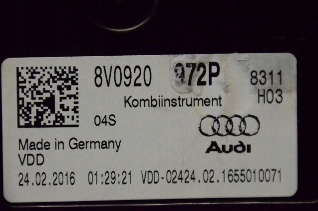 фото №5, Audi a3 q2 8v лічильник приладова панель 8v0920972p