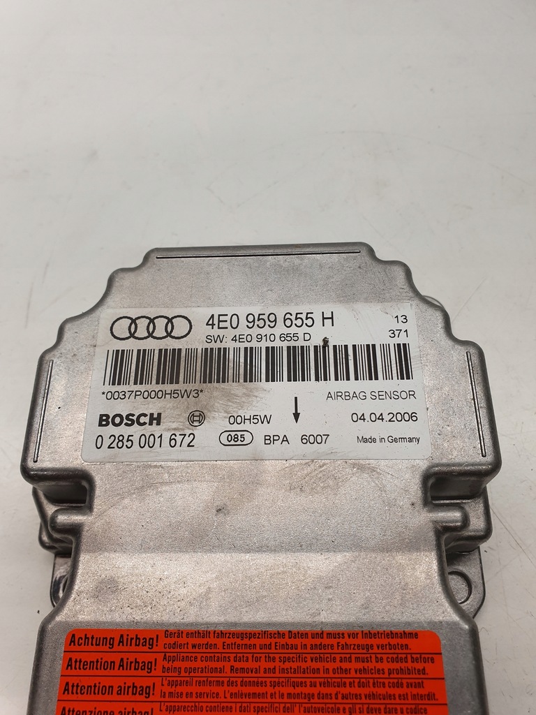фото №1, Датчик подушок air bag audi a8 d3 4e0959655h