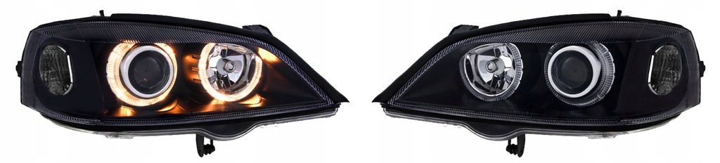 фото №3, Opel astra ii g 97-09 лампы фары black кольца