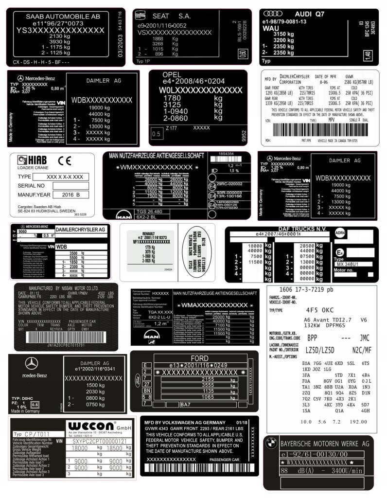 Наклейка идентификационная vin автомобильная каждый тип все виды Киев