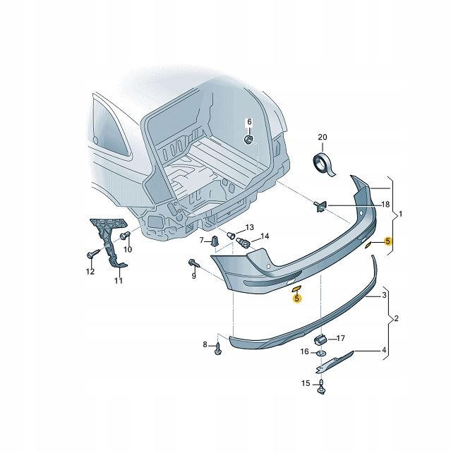 фото №6, Audi q5 заглушка фаркоп бампера левый задняя 8r0807449