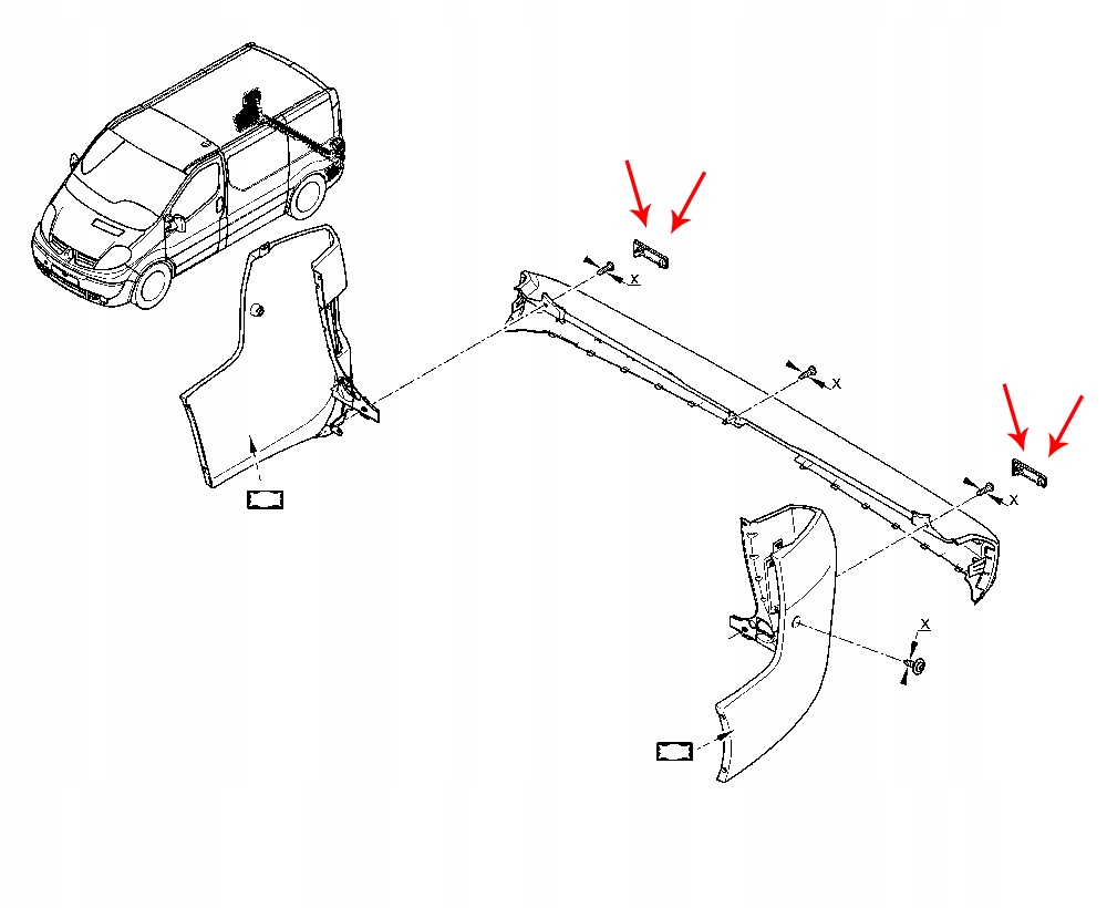 фото №3, Отражатель бампера задняя do renault master ii 98-10