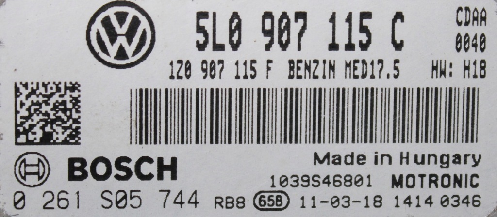 фото №5, Skoda бортовий комп'ютер двигуна 5l0907115c 0261s05744
