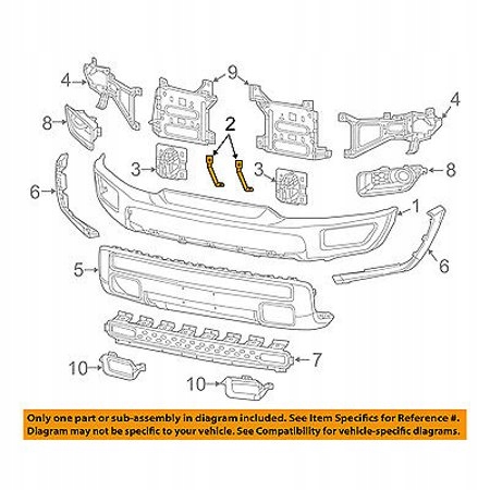 фото №1, Напрямна кронштейн бампера ліва dodge ram 1500 2015-