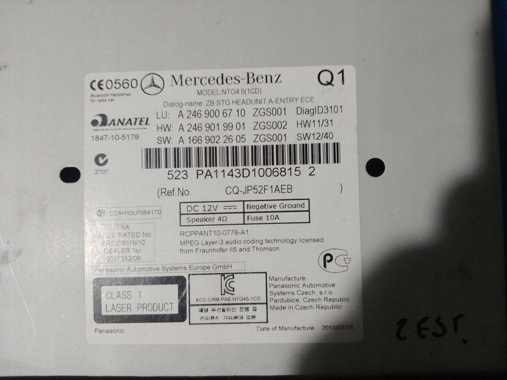 фото №3, Mercedes w246 навигация радио a2469006710