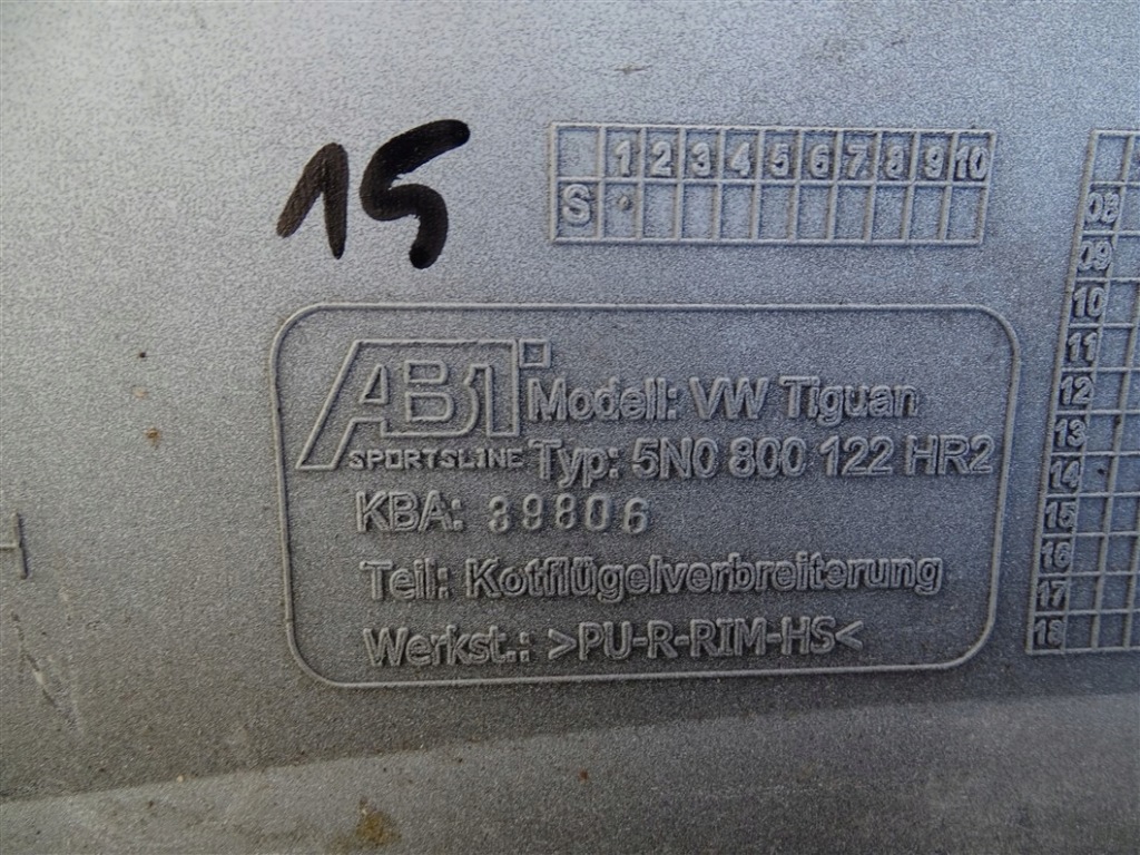 фото №7, Молдинг na крыло правая задняя vw tiguan 5n0 abt