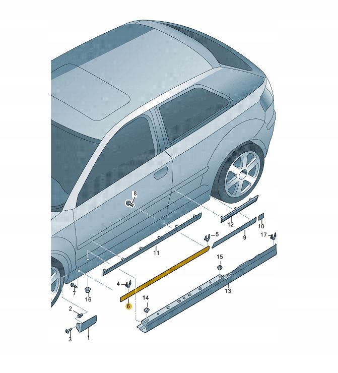 фото №5, Молдинг нижня двері перед права audi a3 8p rs3 aso