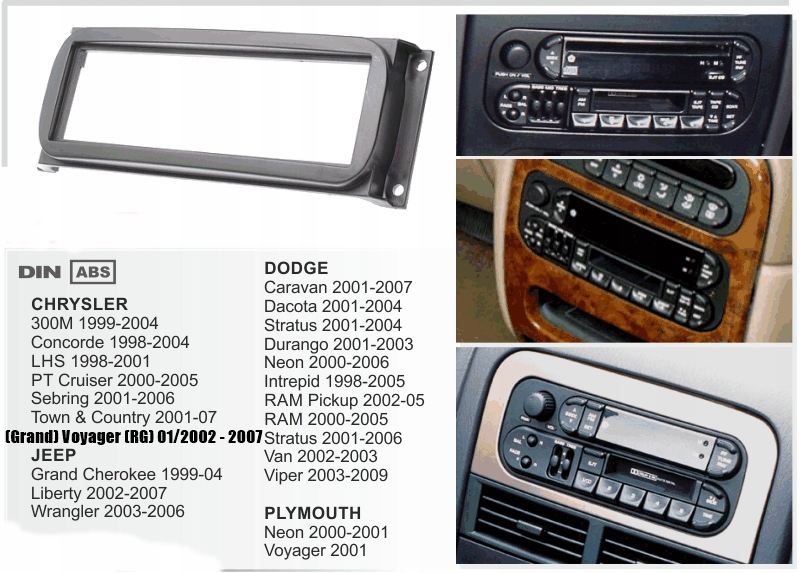 фото №2, Рамка радио chrysler 300m neon ptcruiser jeep 02