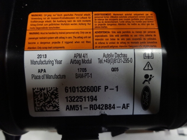 фото №5, Ford c-max ii mk2 2010r- подушка подушка безопасности пассажира