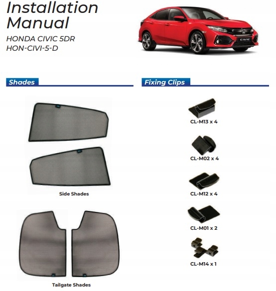 фото №15, Zasłponki сонячні honda civic 5d 15- захист шторка сонцезахисні