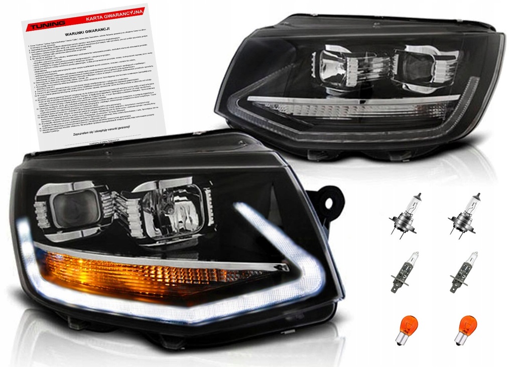 фото №1, Vw transporter t6 лампи фари led drl денні