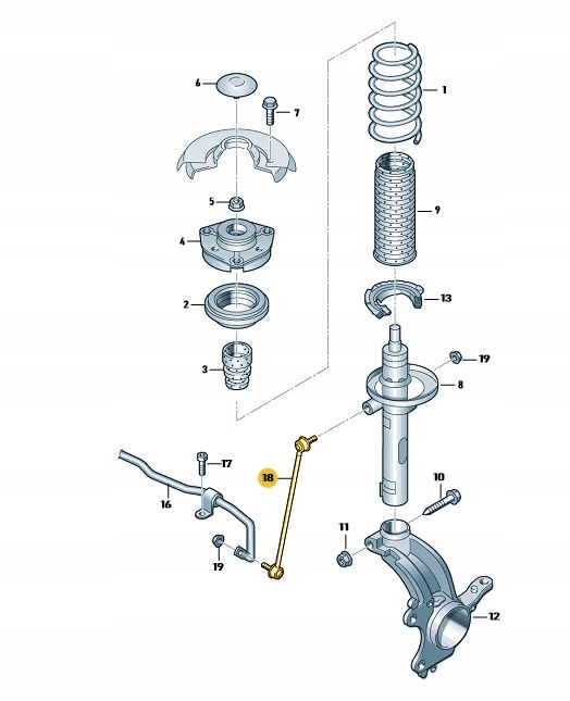фото №4, Соединитель стабилизатора амортизатора skoda octavia 3
