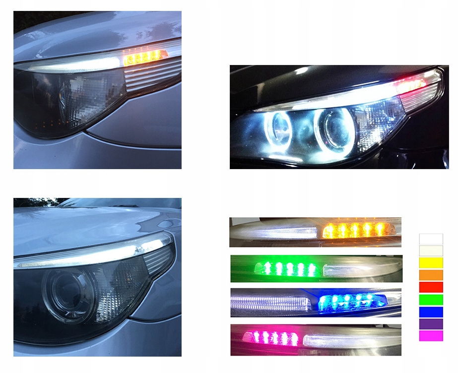 Накладки на фары led bmw e60 маркер eyebrows разные цвета в Украине