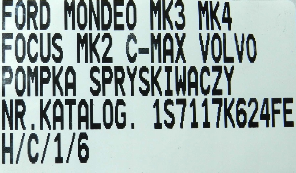 фото №6, Помпа омивача ford volvo 1s71-17k624-fe