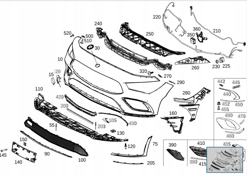 Ліва решітка заглушка бампера перед mercedes cla w118 оригінальний номер a1188854301 Київ