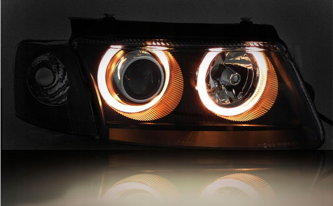 фото №3, Лампы фары vw passat b5 96-00 кольца black fk