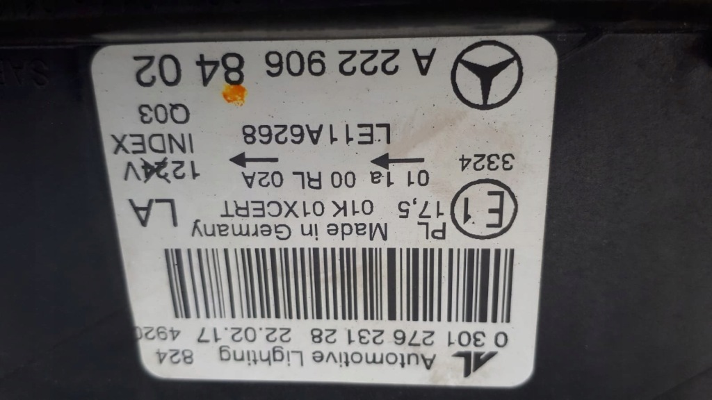 Mercedes s-klasa w222 full led фара передняя Оригинал