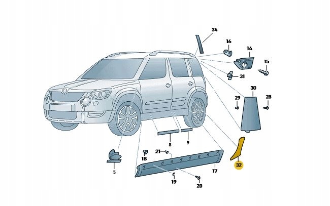 фото №1, Пленка молдинг защитная подкрылок дверь skoda yeti lew