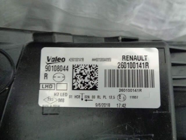 фото №9, Renault оригинальный номер 260100033r лампа передняя