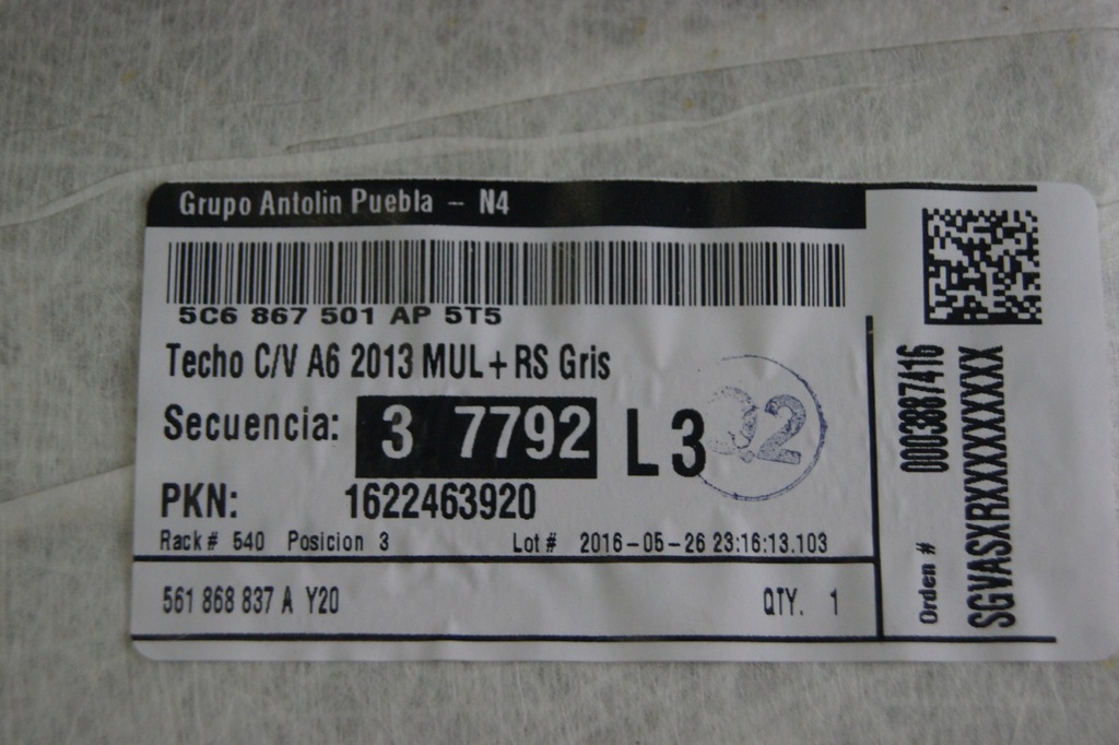 фото №8, Gd jetta 5c потолок 5c6867506ap