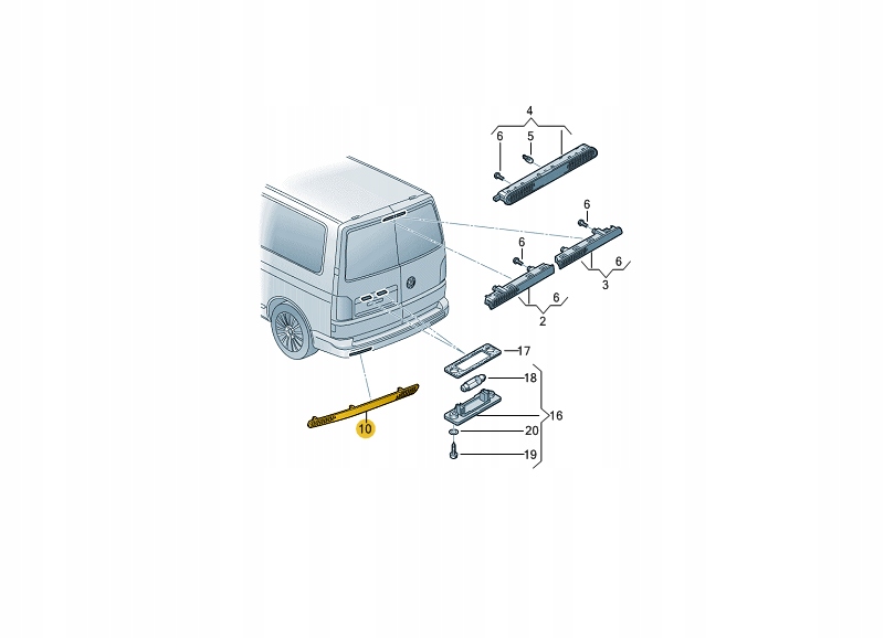 фото №2, Отражатель отражающий свет vw t6 правая