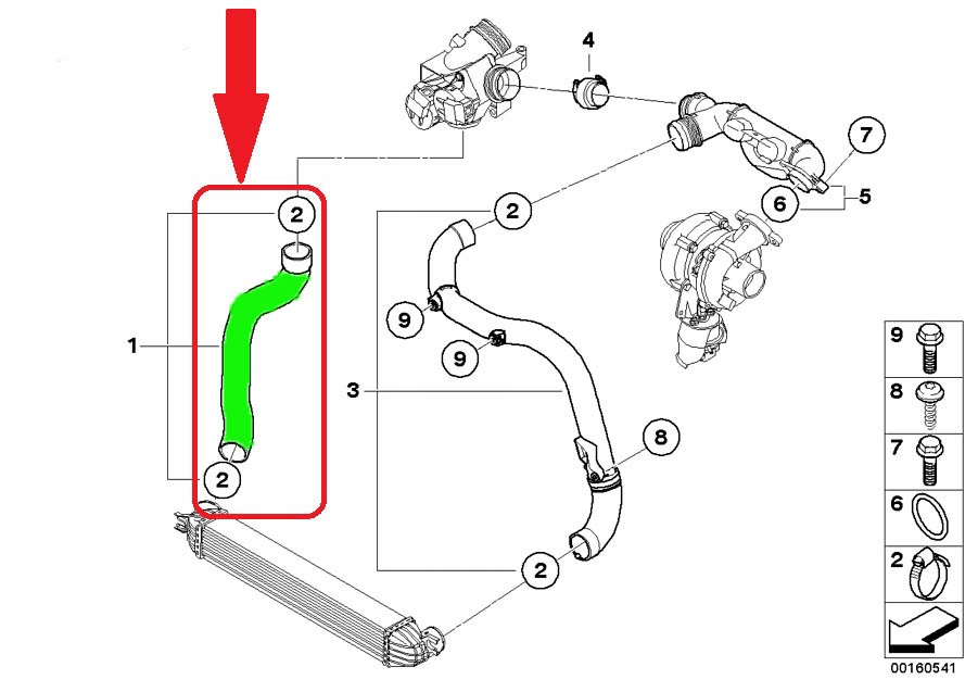 Труба патрубок інтеркулер mini cooper 1.6 d r55 r56 Недорого