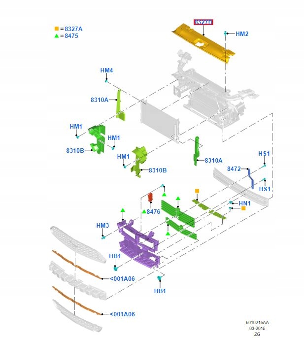 Накладка поперечина передний mustang 2015-2017 Доставка
