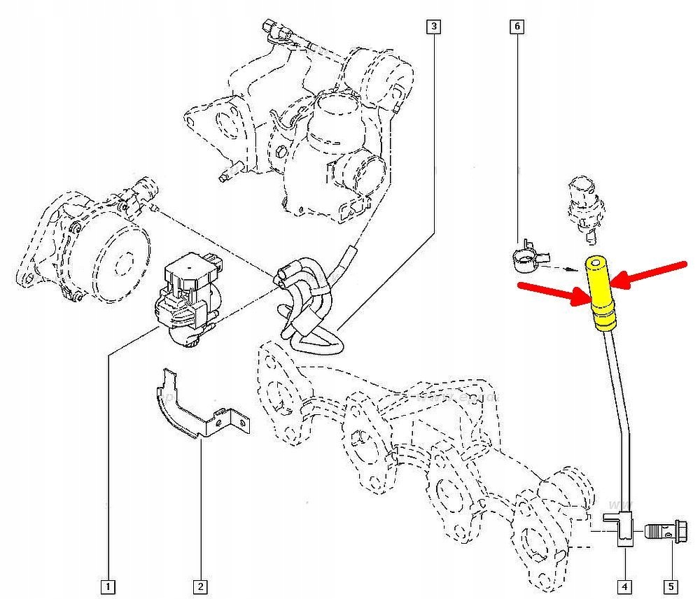 фото №5, Renault megane труба waz датчик температуры выхлопных газов